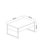 Luxe salontafel in travertijn/zwart - 90x60x40 cm