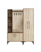 Soporte de salón Viyana Da en nogal y travertino, 150 x 200 x 35 cm