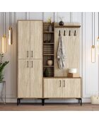 Soporte de salón Viyana Da en nogal y travertino, 150 x 200 x 35 cm