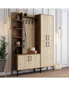 Soporte de salón Viyana Da en nogal y travertino, 150 x 200 x 35 cm