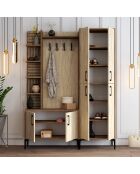 Soporte de salón Viyana Da en nogal y travertino, 150 x 200 x 35 cm