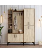 Soporte de salón Viyana Da en nogal y travertino, 150 x 200 x 35 cm