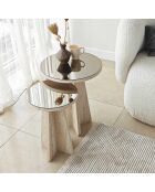 Set de 2 mesas auxiliares Luna de travertino - 40x50 cm