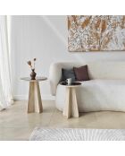 Set de 2 mesas auxiliares Luna de travertino - 40x50 cm