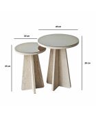 Set de 2 mesas auxiliares Luna de travertino - 40x50 cm