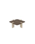 Table basse Poalla noyer/travertin - 90x35x90 cm