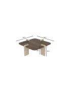 Table basse Poalla noyer/travertin - 90x35x90 cm