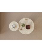 Set de 2 mesas de café Privé travertin/nogal - 70x40x70 cm