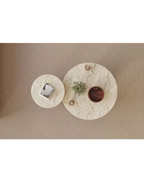 Set de 2 mesas de café Privé travertin/nogal - 70x40x70 cm