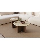 Set de 2 mesas de café Privé travertin/nogal - 70x40x70 cm