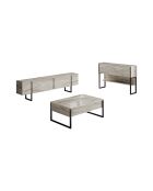 Luxe travertijn/zwarte woonkamermeubelset - 180x30x47 cm