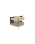 Tavolino Palla in travertino/noce - 70x45x70 cm