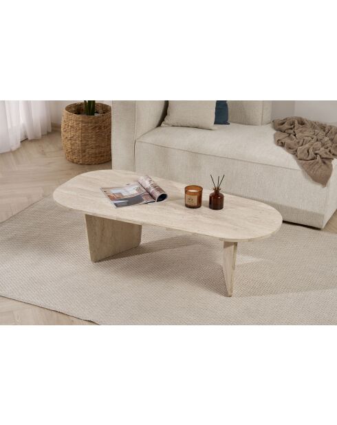 Salontafel Ovalis travertin - 130x40x65 cm