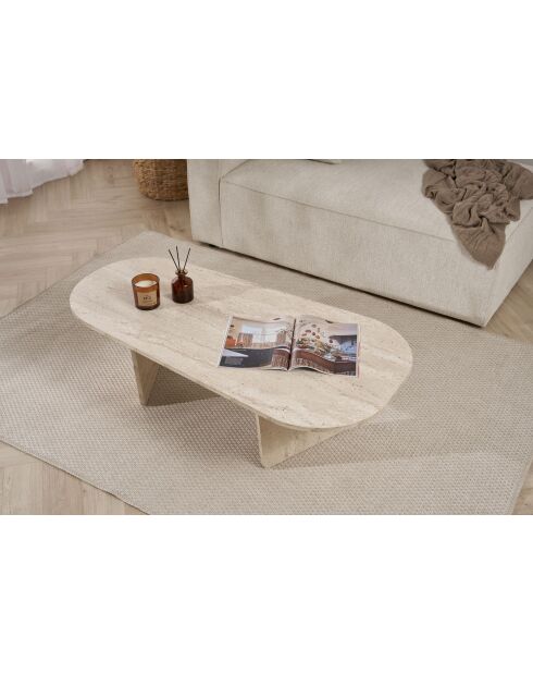 Salontafel Ovalis travertin - 130x40x65 cm