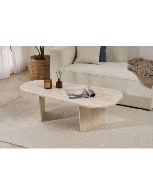 Salontafel Ovalis travertin - 130x40x65 cm