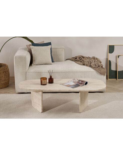 Salontafel Ovalis travertin - 130x40x65 cm