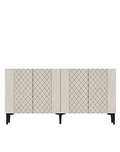Console Resso 150 blanc/travertin - 150x75x32 cm