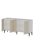 Console Resso 150 blanc/travertin - 150x75x32 cm