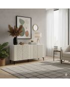 Console Resso 150 blanc/travertin - 150x75x32 cm