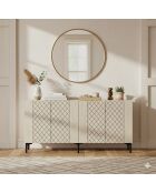 Console Resso 150 blanc/travertin - 150x75x32 cm