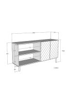 Console Resso 150 blanc/travertin - 150x75x32 cm