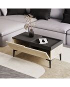 Mia Couchtisch Travertin/Anthrazit - 91,8x38,6x45 cm