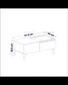 Mia Couchtisch Travertin/Anthrazit - 91,8x38,6x45 cm