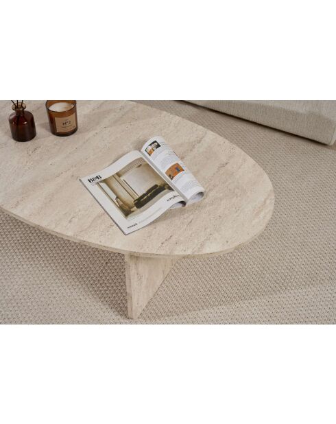 Mesita Orba de travertino - 120x40x65 cm