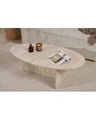 Mesita Orba de travertino - 120x40x65 cm