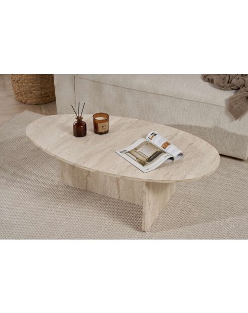 Mesita Orba de travertino - 120x40x65 cm