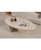 Mesita Orba de travertino - 120x40x65 cm