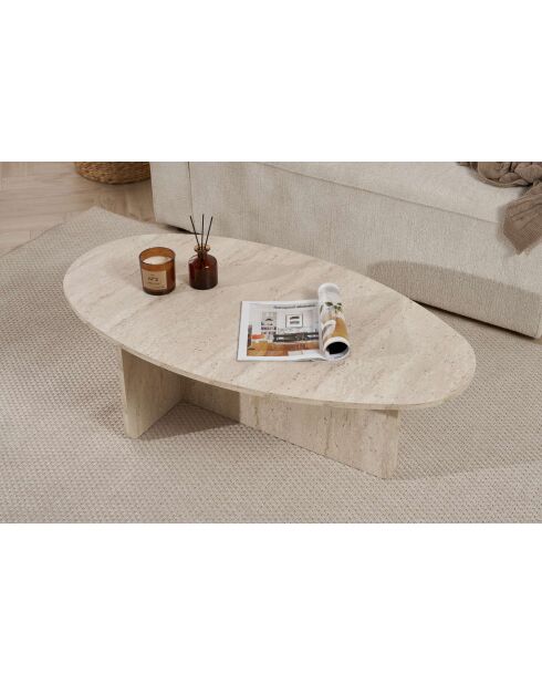 Mesita Orba de travertino - 120x40x65 cm