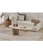 Mesita Orba de travertino - 120x40x65 cm