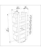 Bibliothèque Reina noyer/travertin - 80x150x29,5 cm