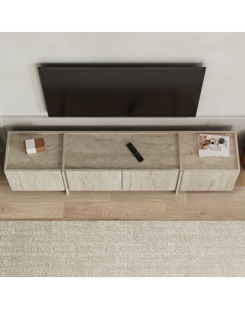 Meuble TV Lowen travertin - 180x46x35 cm