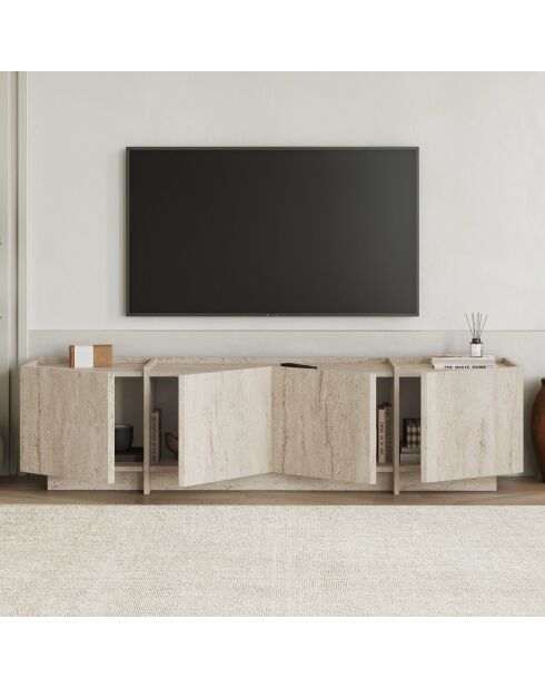 Mueble de TV Lowen en travertino - 180x46x35 cm
