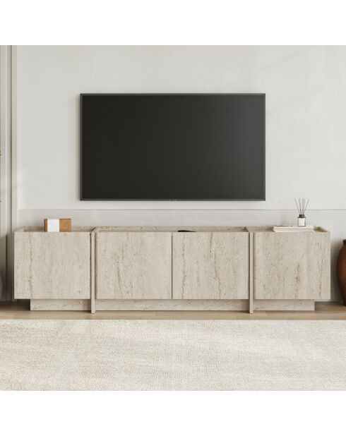 Meuble TV Lowen travertin - 180x46x35 cm