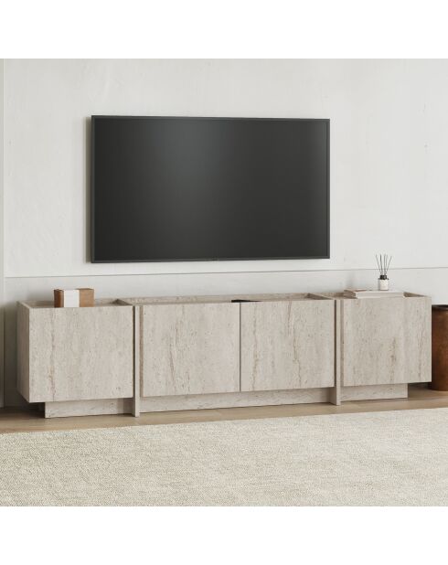 Mueble de TV Lowen en travertino - 180x46x35 cm