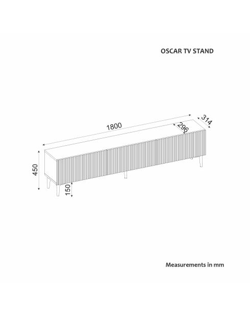 Meuble TV Oscar travertin - 180x45x31,4 cm
