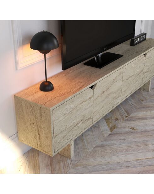 Meuble TV Turan travertin - 180x50x30 cm
