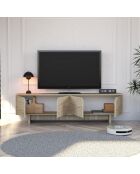 Meuble TV Turan travertin - 180x50x30 cm
