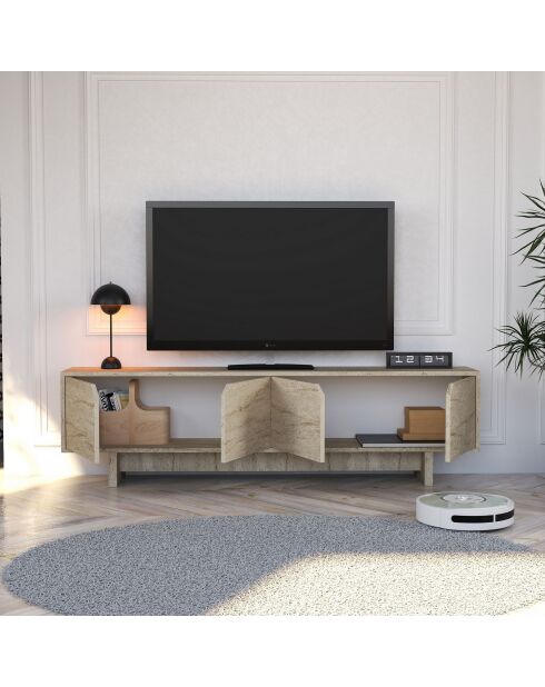 Meuble TV Turan travertin - 180x50x30 cm