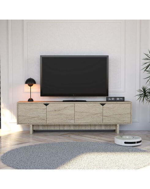 Meuble TV Turan travertin - 180x50x30 cm