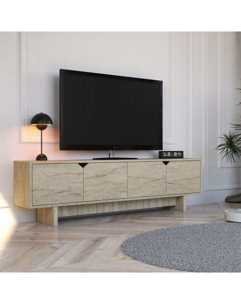 Meuble TV Turan travertin - 180x50x30 cm