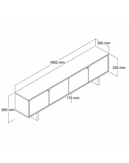 Meuble TV Turan travertin - 180x50x30 cm