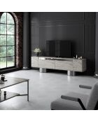 Meuble TV Bohème travertin/argent - 180x50x30 cm