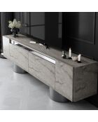 Meuble TV Bohème travertin/argent - 180x50x30 cm