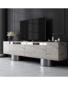Meuble TV Bohème travertin/argent - 180x50x30 cm