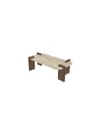 Table basse Leapiri travertin/noyer - 120x35x60 cm