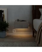 Comodino Onda LED in arenaria-travertino - 38,4x18,5x31 cm